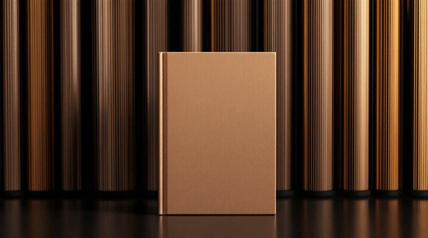 A single plain case standing in front of a blurred row of cases